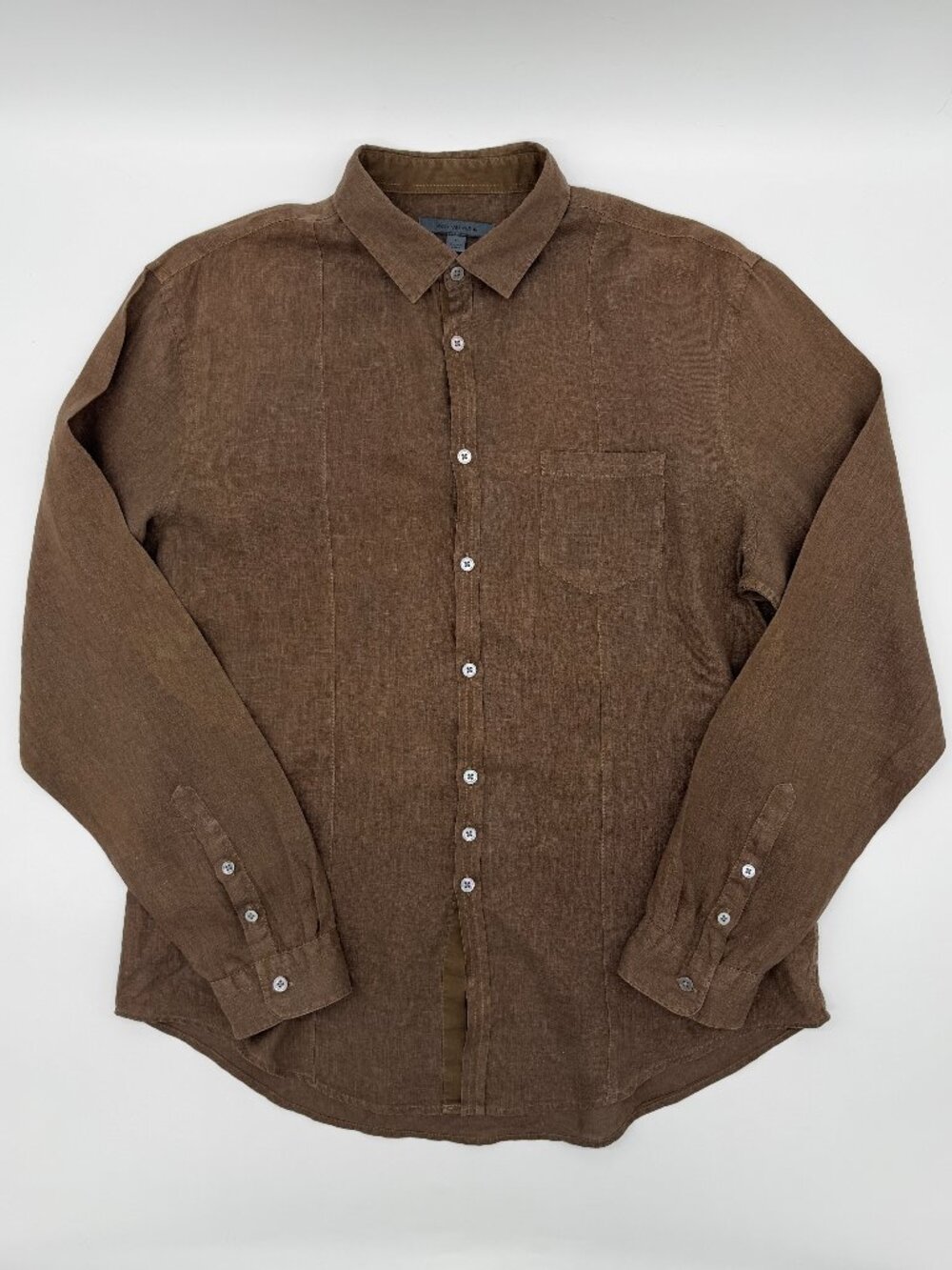 John Varvatos Designer Linen Long Sleeve Button Up Shirt M